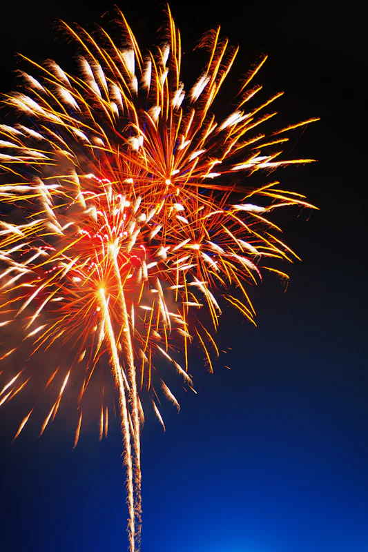 Golden aerial firework burst